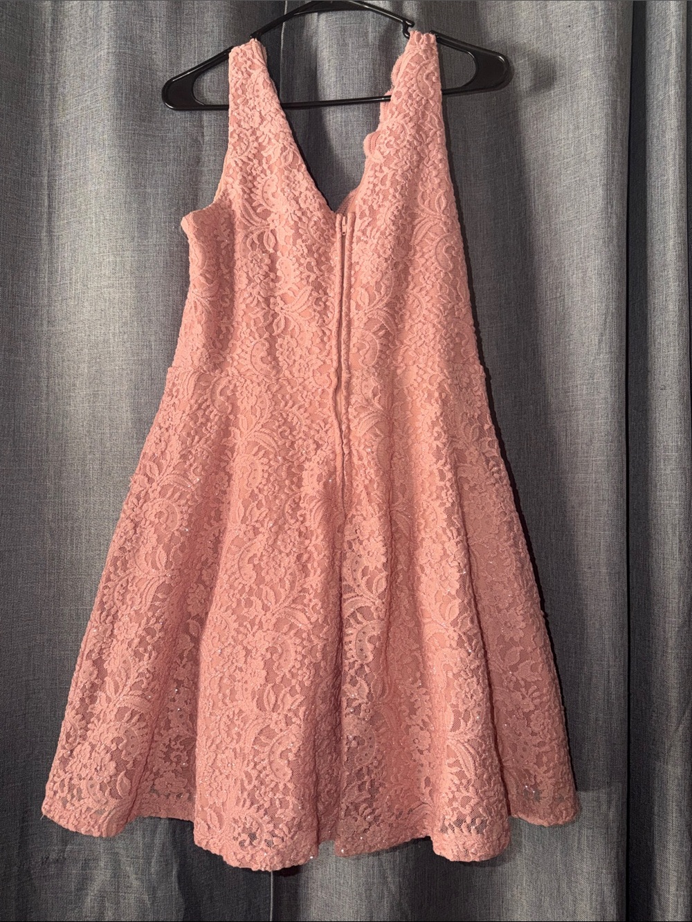 City Studio Pink Lace V-Neck Fit & Flare Dress